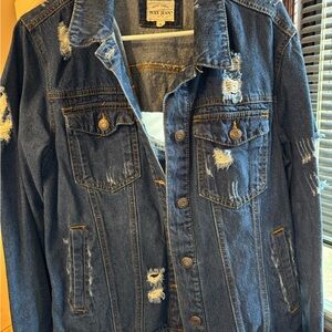 Wax Jean-Distressed Denim Jacket